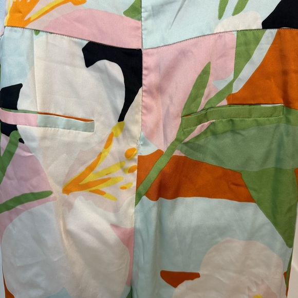 Great Jones Floral Print Belted Sleeveless V-Neck Short Romper Multicolor Sz 16 - Picture 8 of 10